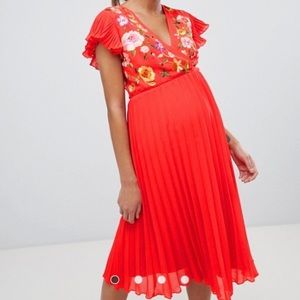 ASOS Maternity midi dress with embroidery